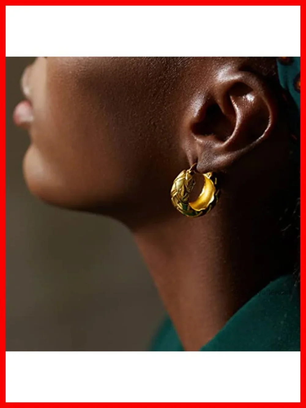18K Gold Plated Chunky Hoop Earrings for Women Fashion Thick Gold Hoops Set